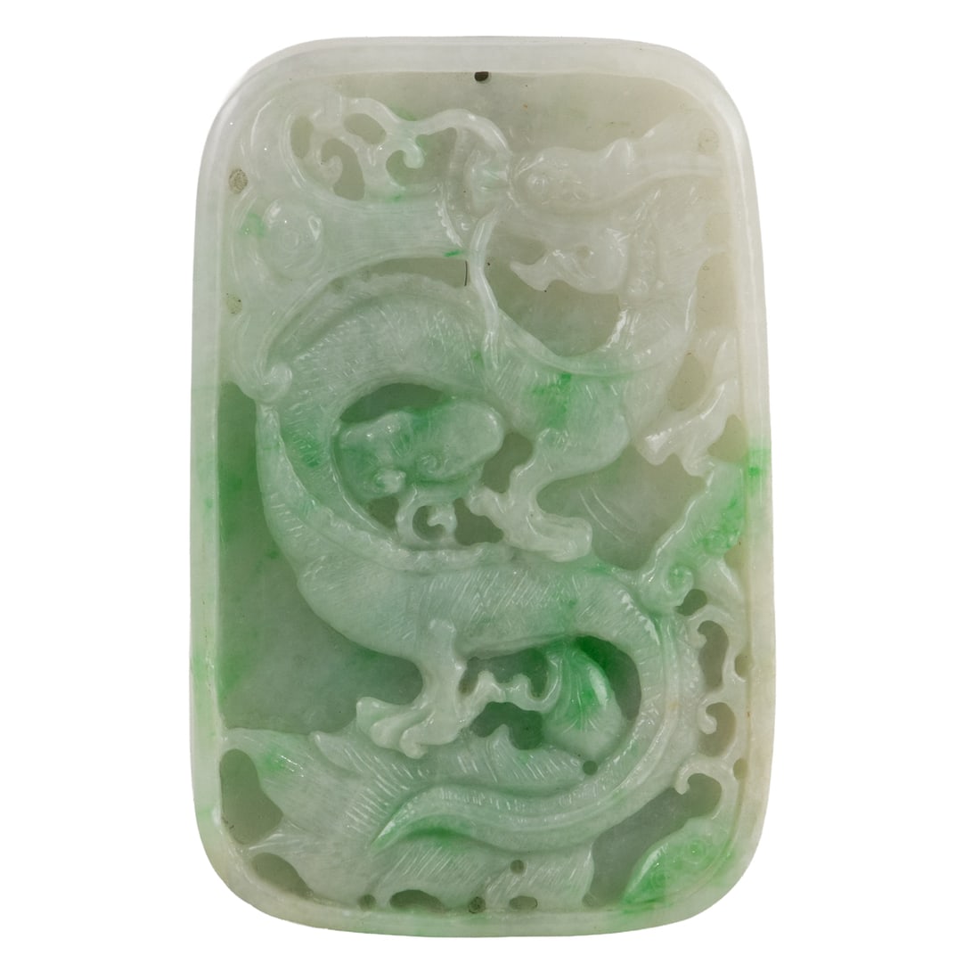 A Chinese green jadeite pendant (1 of 2)