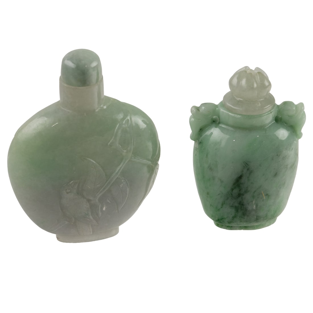 (lot of 2) Chinese jadeite snuff bottles (1 of 2)
