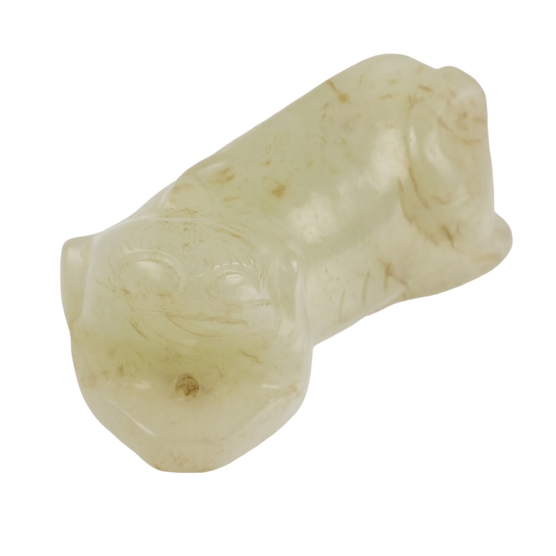 A Chinese white jade beast toggle (1 of 2)
