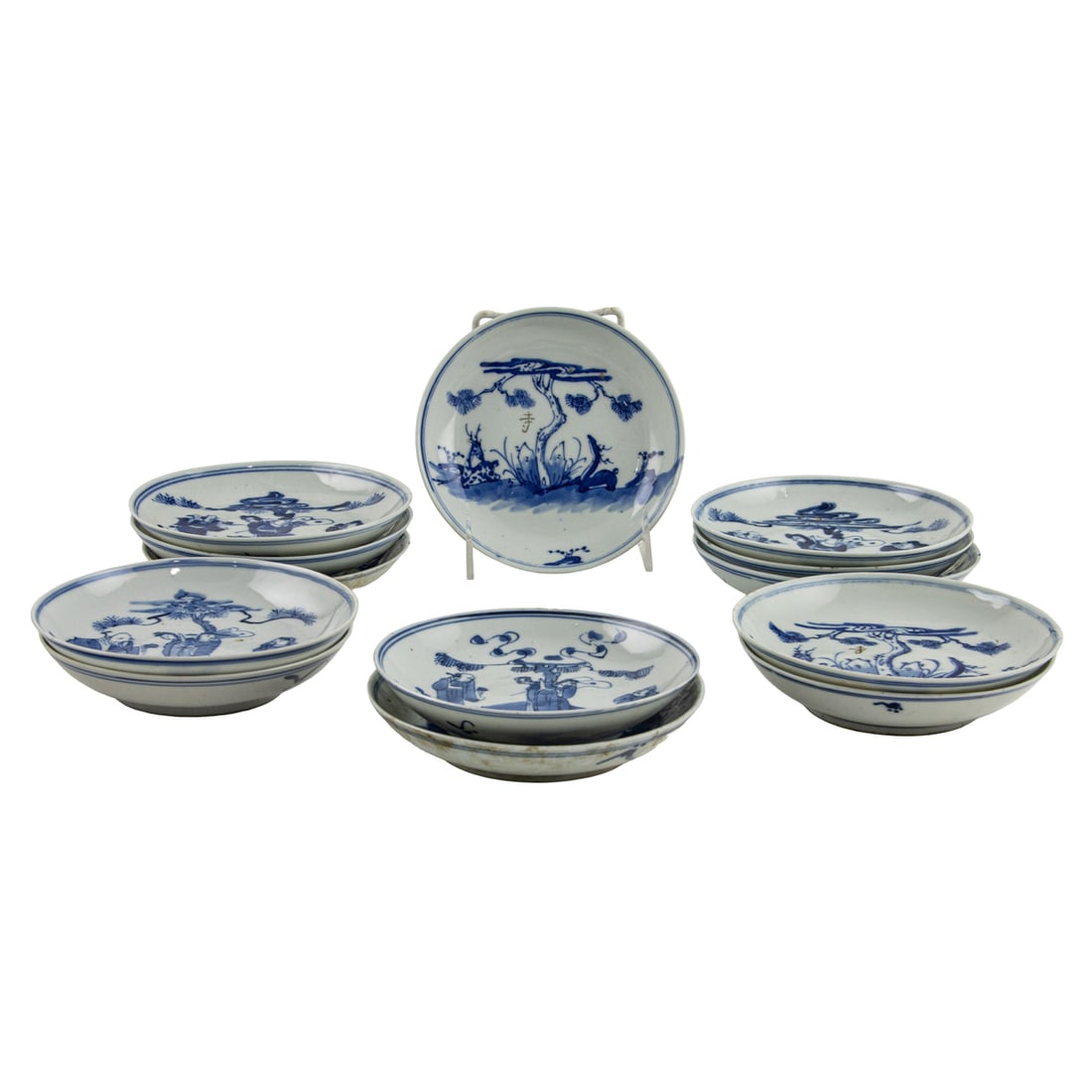 (lot of 13) Chinese blue and white dishes (1 of 4)