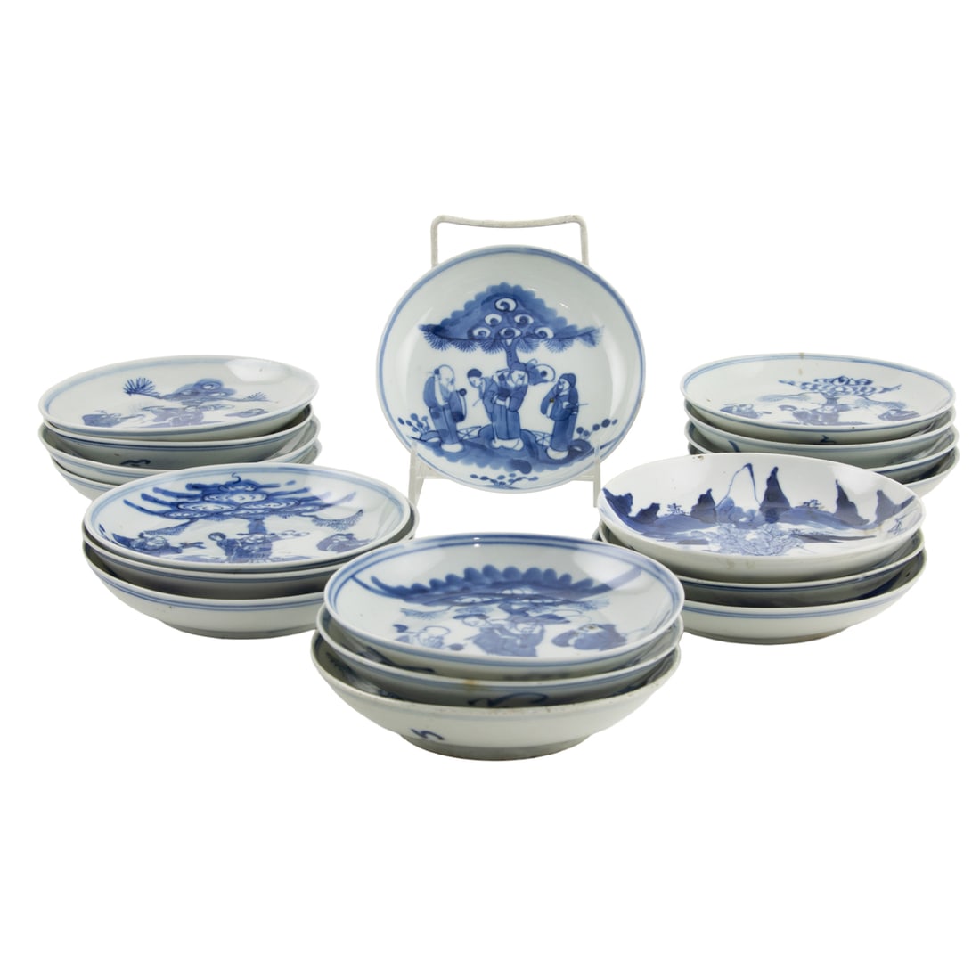 (lot of 18) Chinese blue and white dishes (1 of 4)