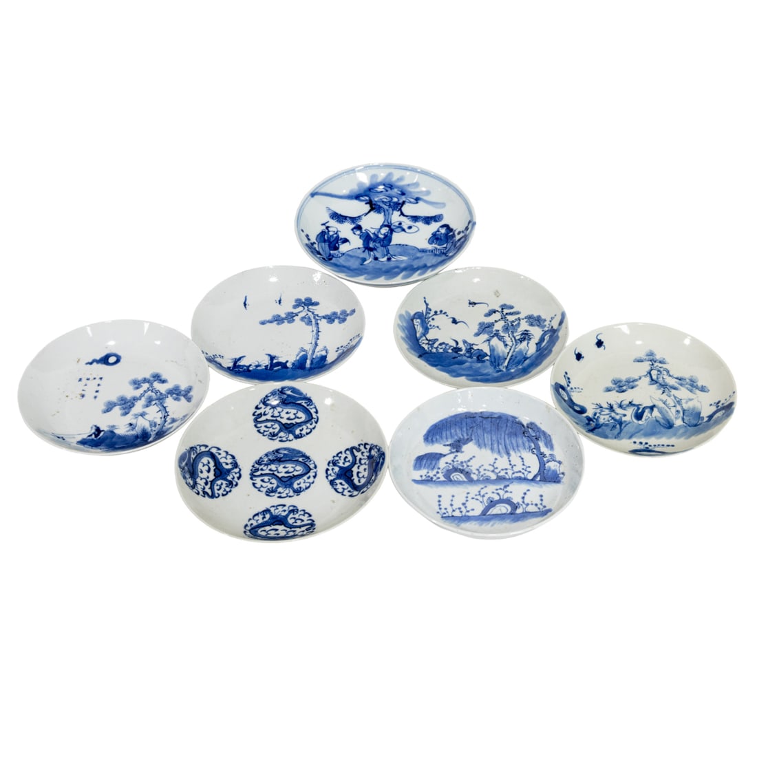 (lot of 7) Chinese blue and white dishes (1 of 5)