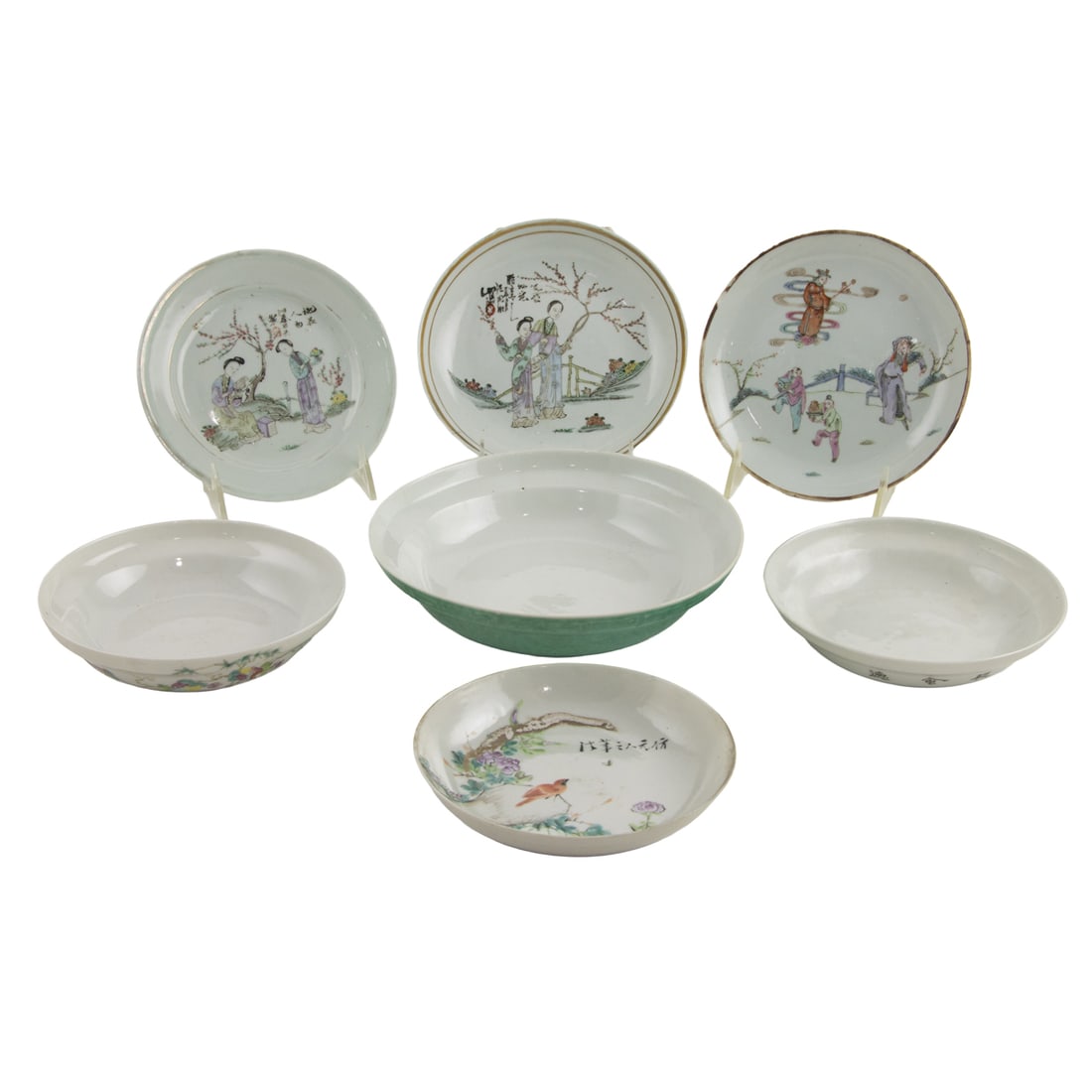 (lot of 7) Chinese famille rose dishes (1 of 4)