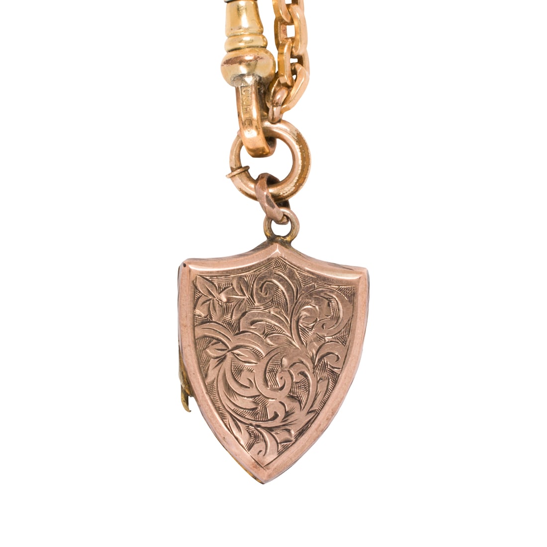 A Victorian 9k gold and gold-filled locket and pocket watch chain (1 of 2)