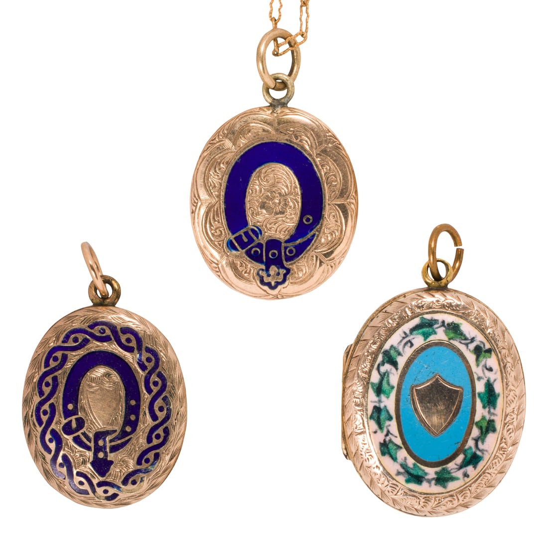 Three Victorian 14k gold and gold filled mourning lockets (1 of 2)