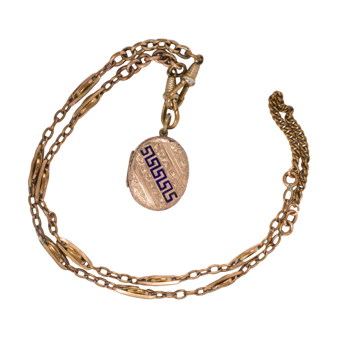 A Victorian gold-filled locket and pocket watch chain (1 of 1)