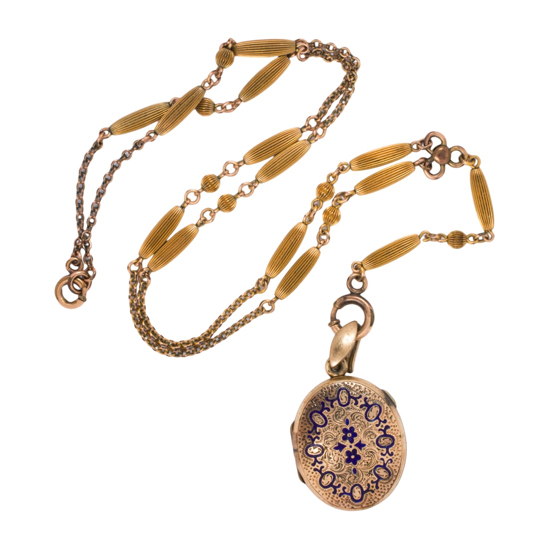 An antique gold-filled locket necklace (1 of 1)