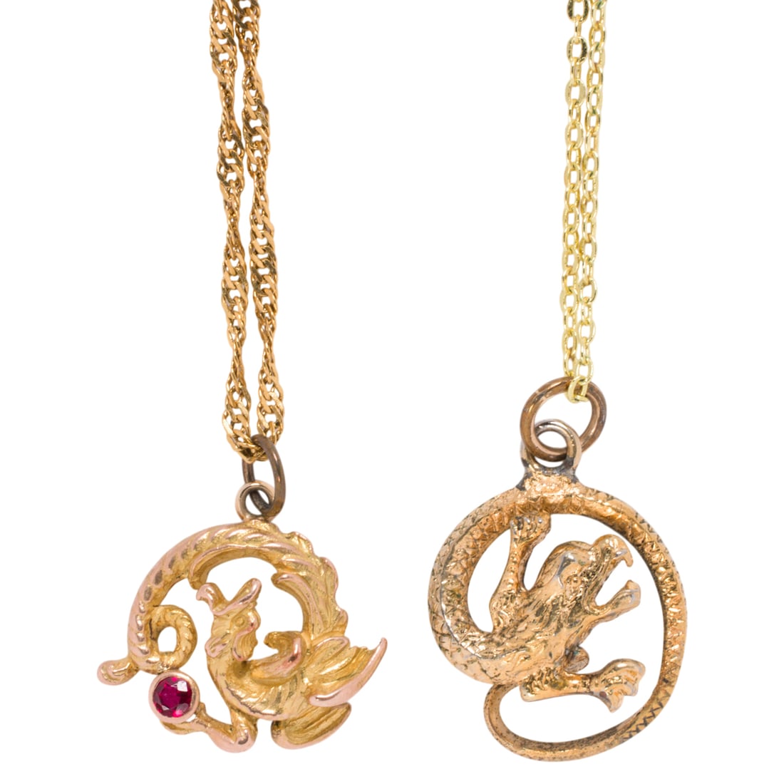 Two dragon pendant necklaces (1 of 2)