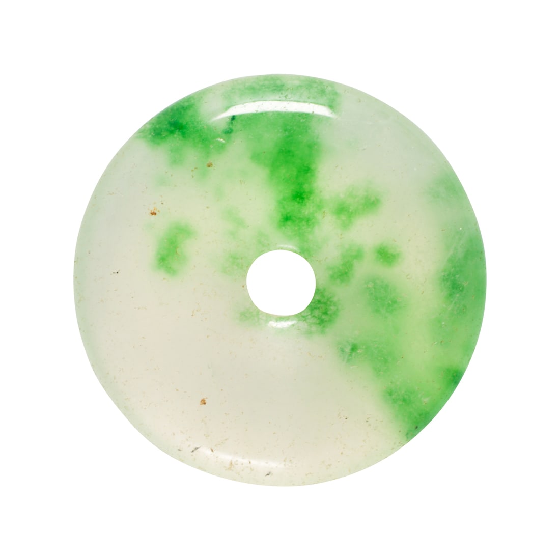 A jade bi disc: A jade bi disc Designed as a carved jade bi disc; diameter: 1 3/8 in; 12.00 grams