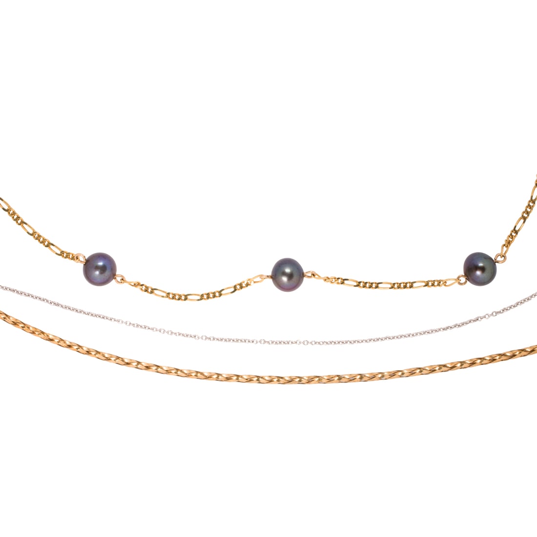 Three 14k gold chains - 2