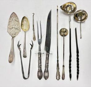 Ten English and American silver and silver-plated table articles