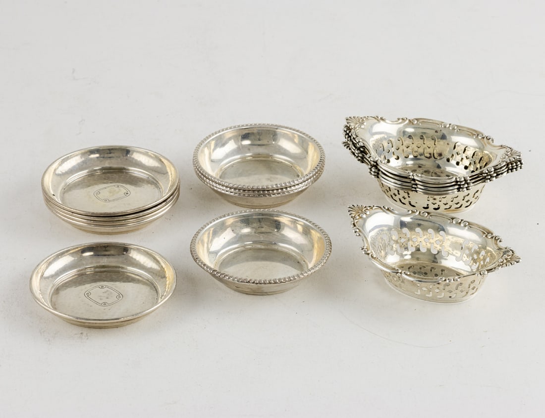 Three sets of sterling silver nut dishes, including Gorham (1 of 3)