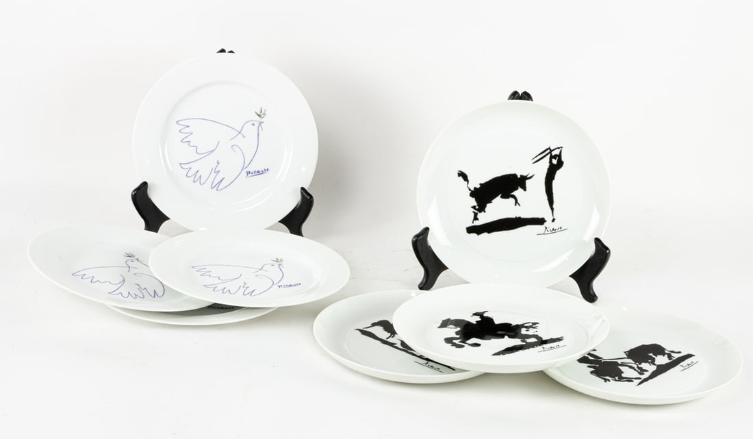 Two sets of porcelain plates after Pablo Picasso (1 of 4)