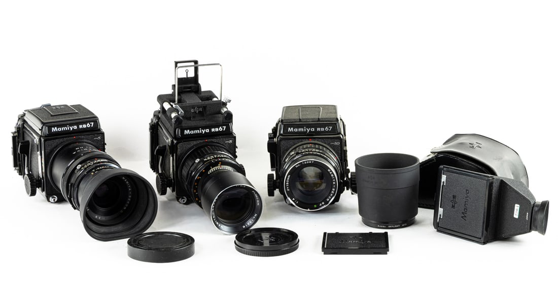 A group of Mamiya RB67 medium format cameras and accessories (1 of 2)
