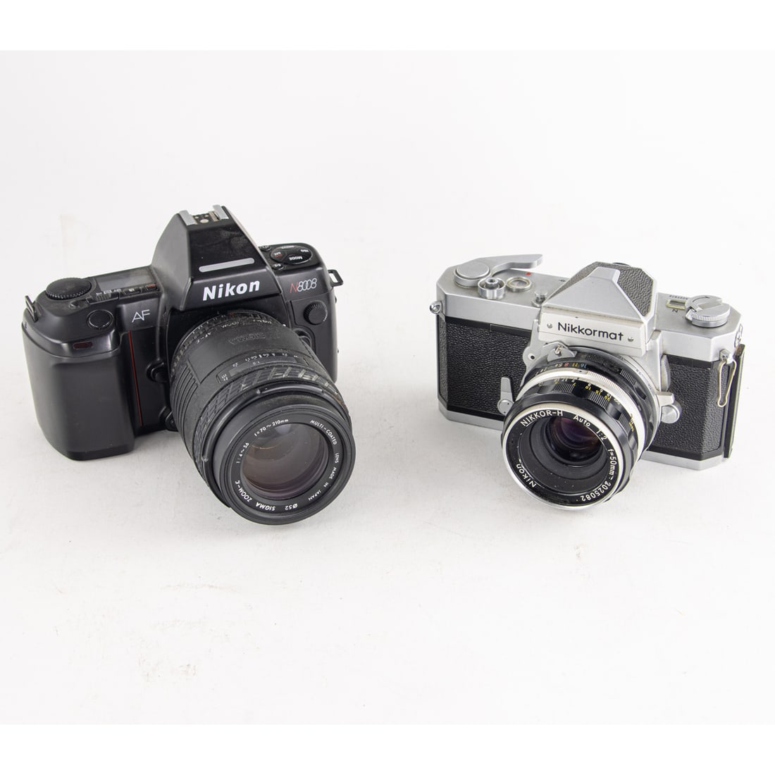 An assembled group of mainly SLR Nikon cameras (1 of 2)