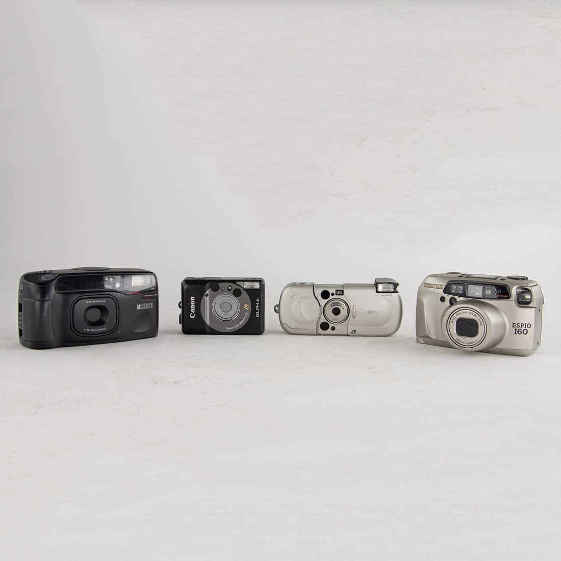 An assembled group of point and shoot cameras (1 of 2)