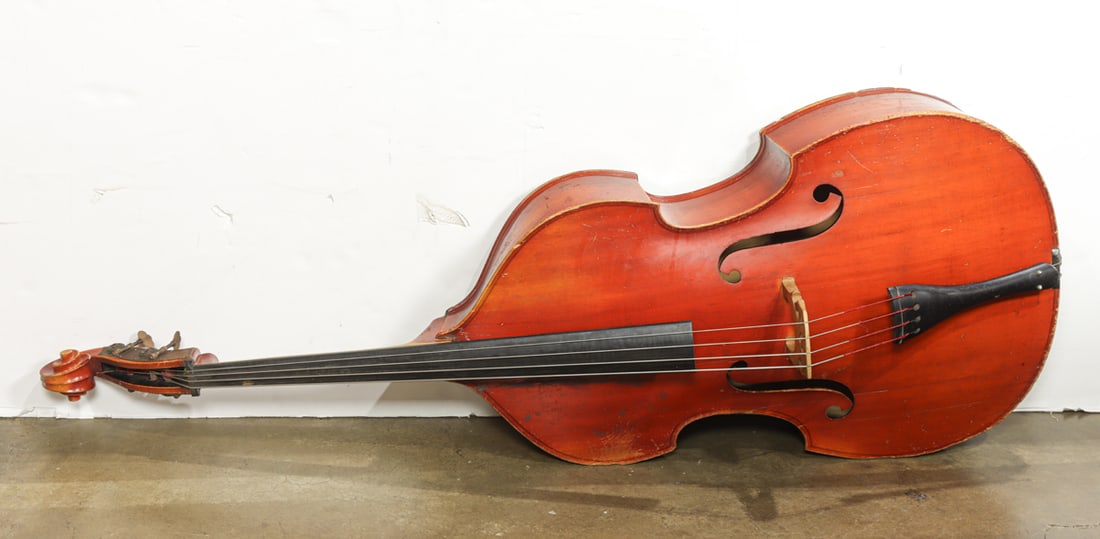 An Ernst Heinrich Rot three-quarter double bass: An Ernst Heinrich Rot three-quarter double bass, labeled, stamped and dated 1967, 71"l x 25"w