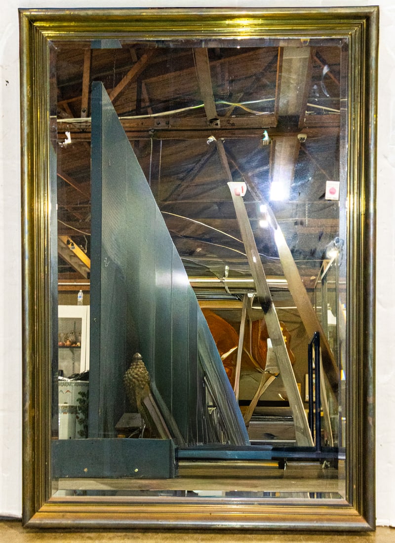 A large brass framed mirror (1 of 2)