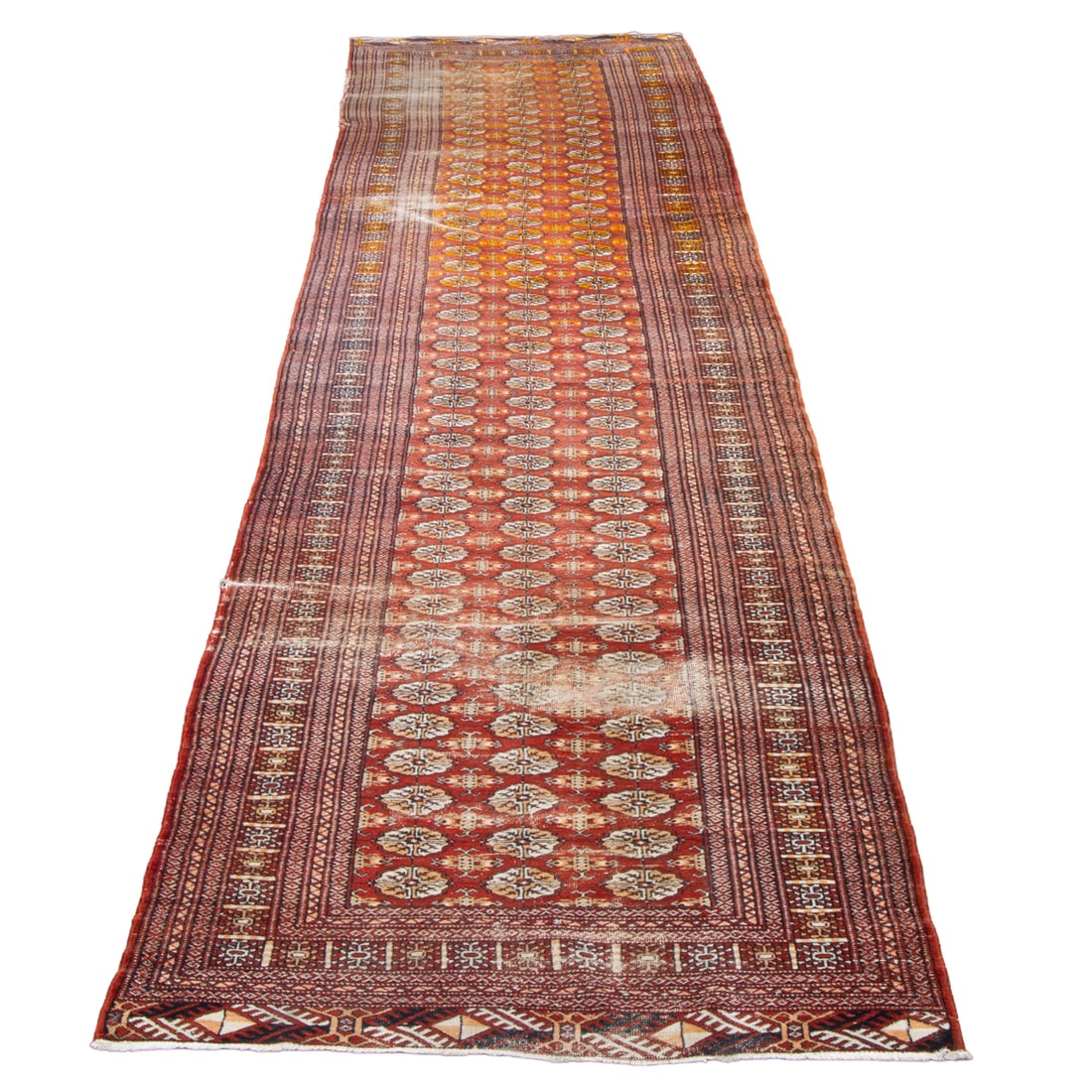 An Afghan Bokhara runner: An Afghan Bokhara runner, 3'1" x 15'7" Provenance: From the Estate of Margaret G. Huntington; by descent from her mother-in-law, Marian Prentice Huntington (daughter of American industrialist, Henry
