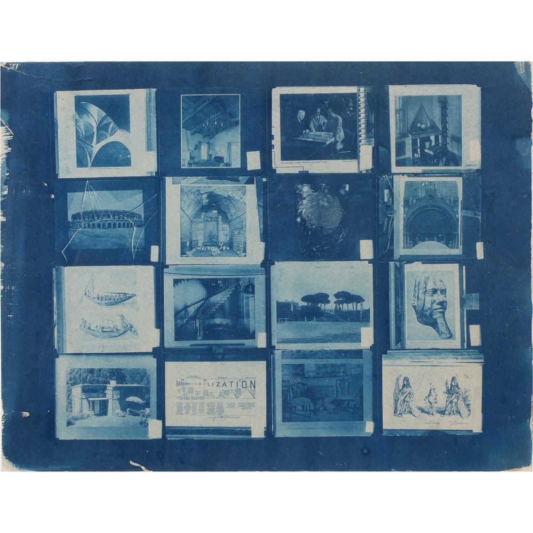 Mixed Media Print, Bruce Tomb and John Randolph: Bruce Tomb (American, b. 1958) and John Randolph, Untitled, transfer print on sheet rock, sheet rock: 16"h x 19.5"w, overall (with frame): 21"h x 25"w