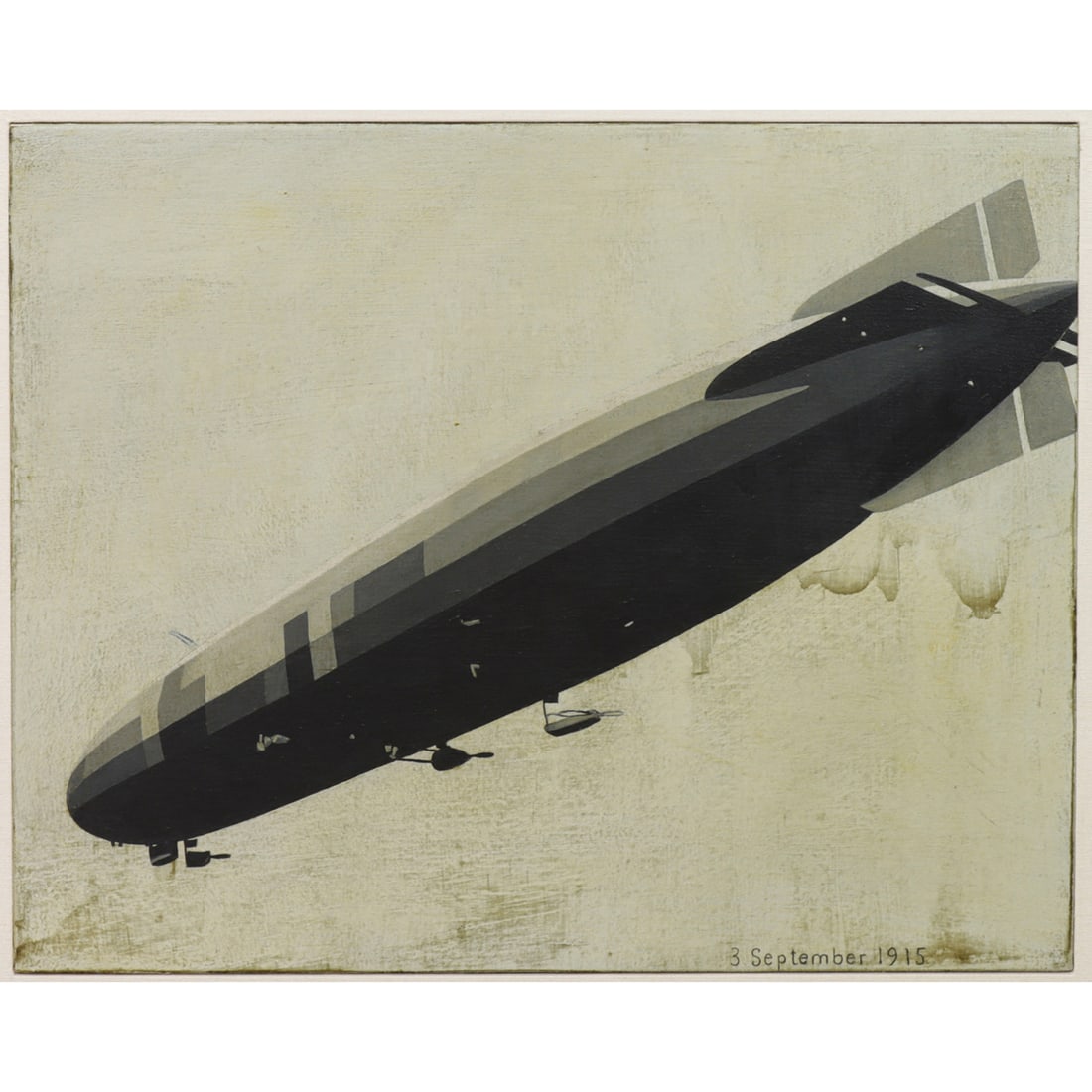 Painting, William Steiger: William Steiger (American b. 1962), "3 September 1915," 1995, oil on canvas affixed to board, titled lower right, gallery label (Contemporary Realist Gallery, San Francisco, CA) affixed verso, board: