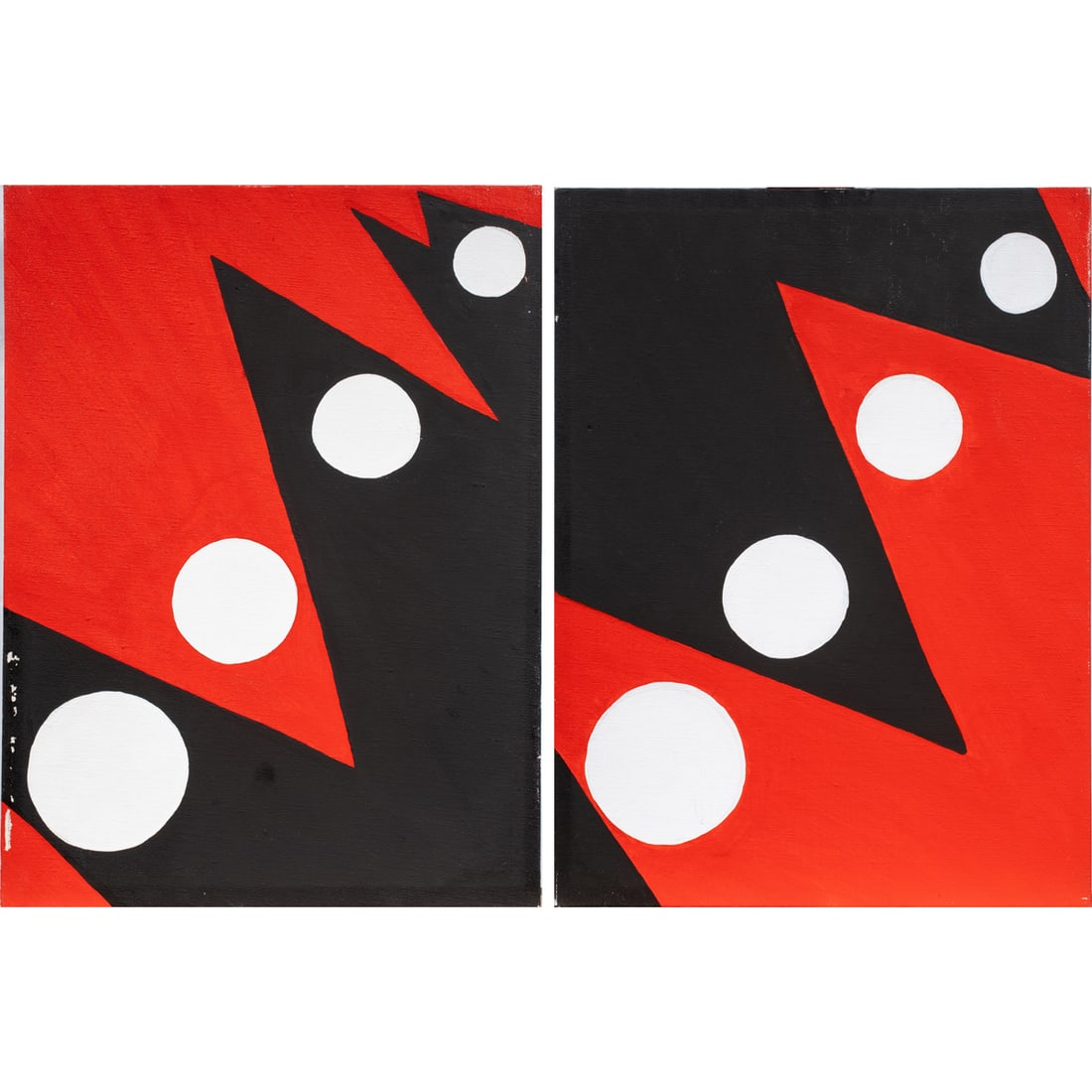 Paintings, Attributed to Helen Gerardia: (lot of 2) Attributed to Helen Gerardia (Russian/American, 1903-1988), Untitled Pair, 1975, oil on canvasboard, each bear signature and date verso, board (unframed/each): 16"h x 12"w