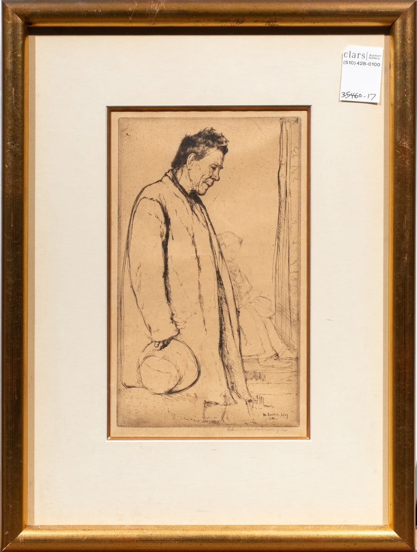 Print, William Auerbach-Levy: William Auerbach-Levy, (American/Russian, 1889-1964), "Padre," etching, signed in plate lower right, overall (with frame): 17.5"h x 13"w