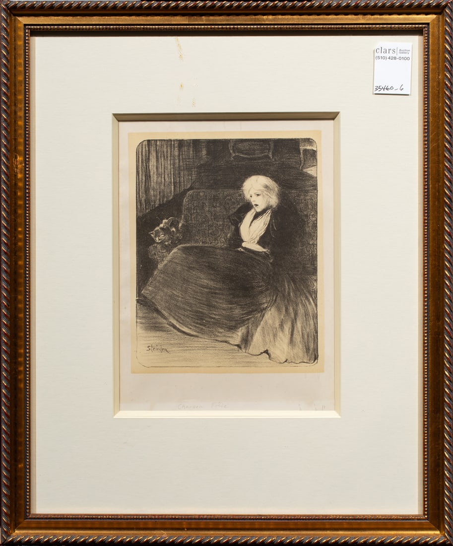 Print, Theophile Steilnen: Theophile Steilnen, (French, 1859-1923), "Chanson Fiele," 1898, lithograph, titled in pencil, overall (with frame): 18.5"h x 15.5"w