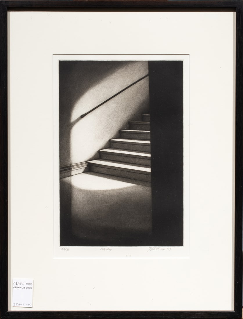 Print, Jukka Vantinnen: Jukka Vantinnen (Finnish, b. 1954), "This Day," 1993, etching, pencil signed and dated lower right, titled lower center, edition 56/70, overall (with frame): 20"h x 15"w