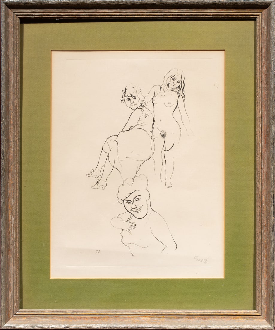 Print, George Grosz: George Grosz (German, 1893-1959), Jugend (Youth), 1920, photolithograph, plate number 72 from the portfolio "Ecce Homo," pencil signed lower right, overall (with frame): 19"h x 15.5"w