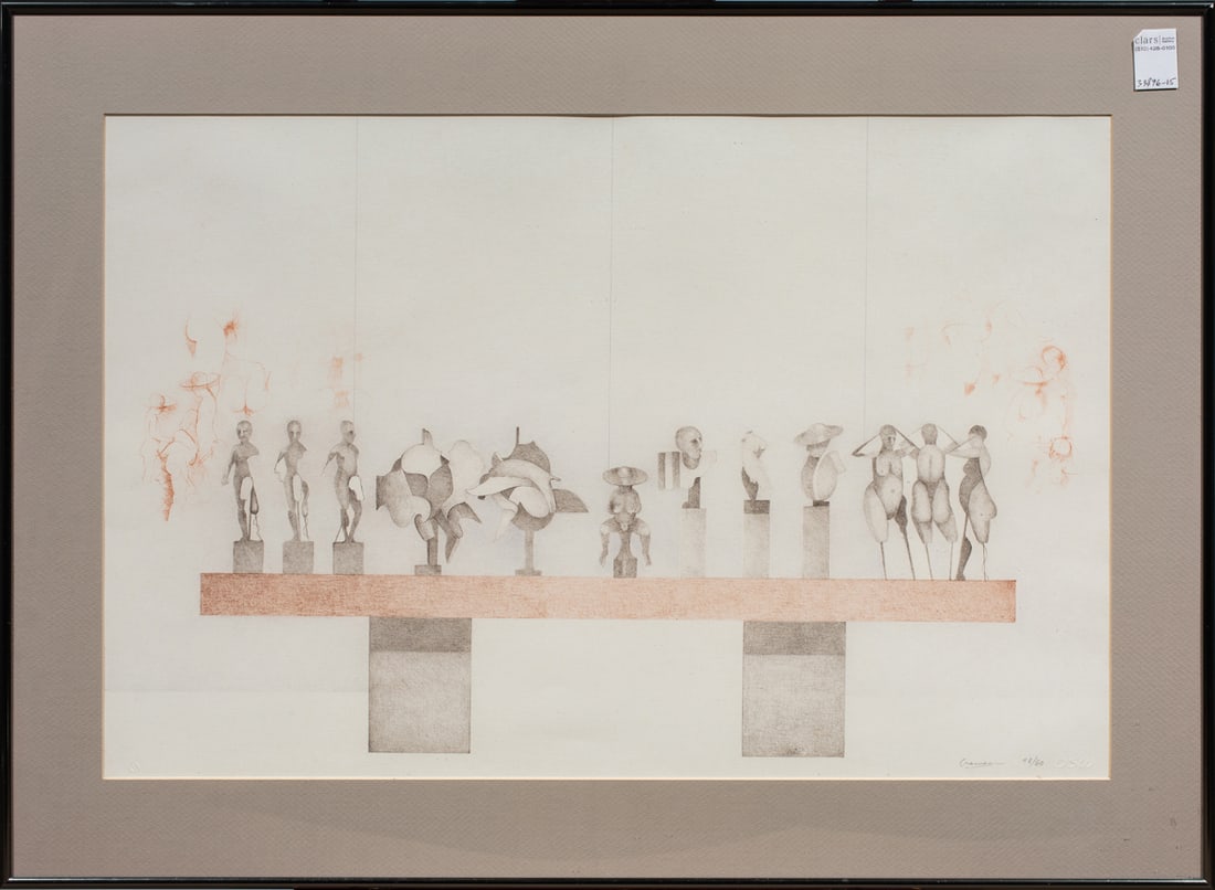 Print, Robert Cremean: Robert Cremean (American, b. 1932), Untitled, color lithograph, pencil signed lower right, edition 48/60, overall (with frame): 26"h x 36"w