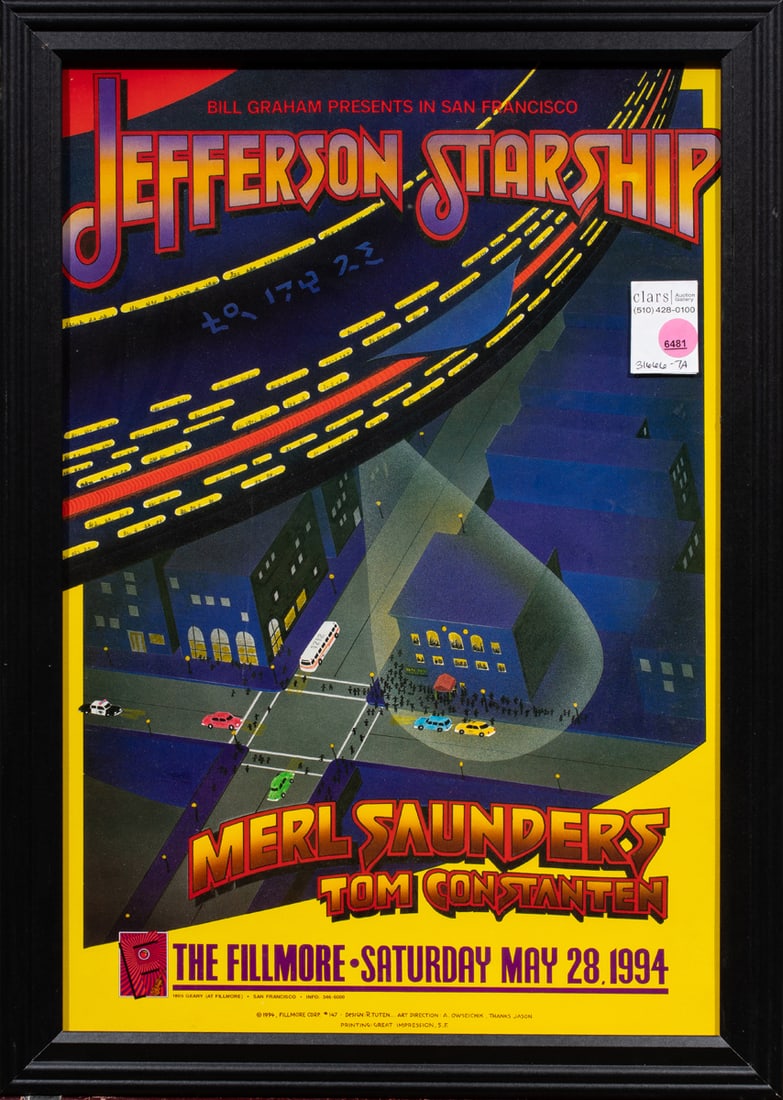 Print, American School (20th century): American School (20th century), Bill Graham Jefferson Starship at the Fillmore Poster, 1994, offset print, overall (with frame): 21"h x 15"w