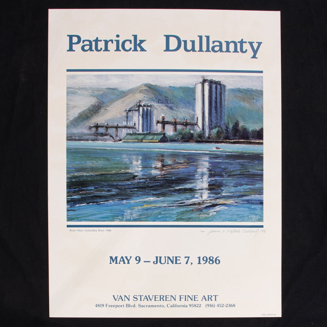 Signed Poster, Patrick Dullanty: Patrick Dullanty (American, 1927-2004), Van Staveren Fine Art Exhibition Poster, 1986, ink signed, dated, and dedicated lower right, sheet (unframed): 24"h x 18"w