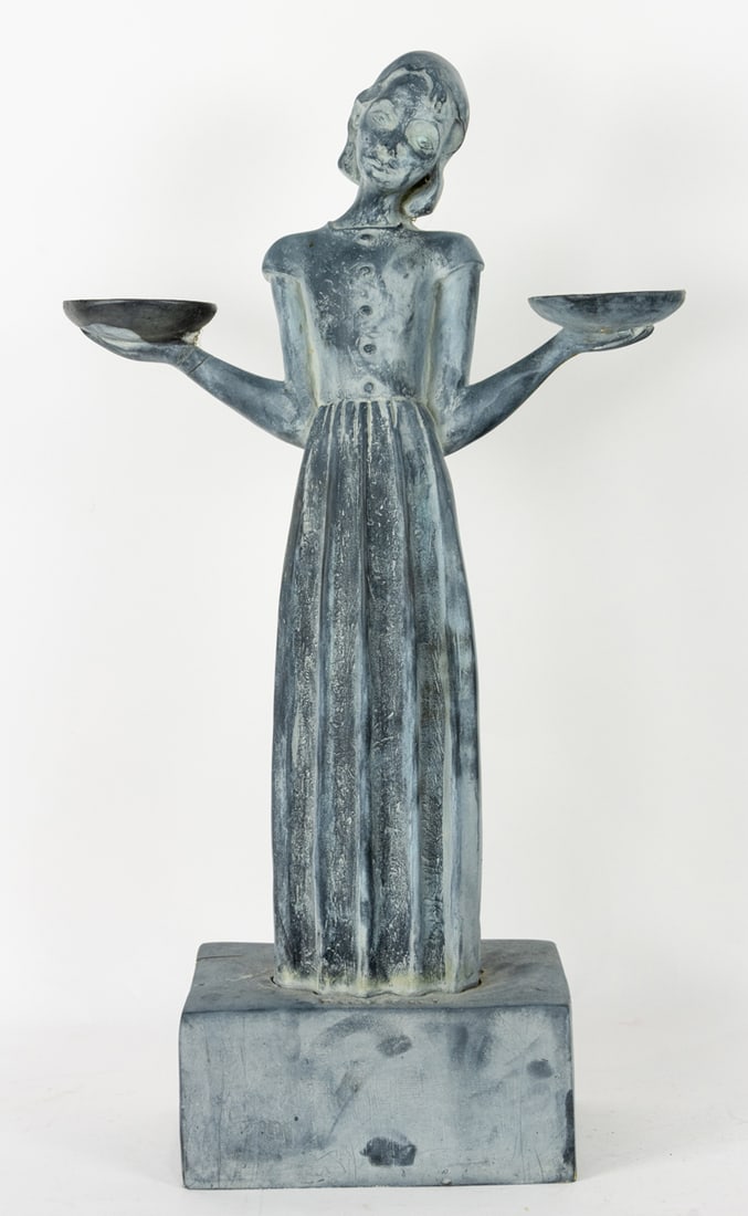 Sculpture, After Sylvia Shaw Judson: After Sylvia Shaw Judson (American, 1897-1978), "Bird Girl," plaster sculpture with patina, overall (with base): 28"h x 16"w x 7"d