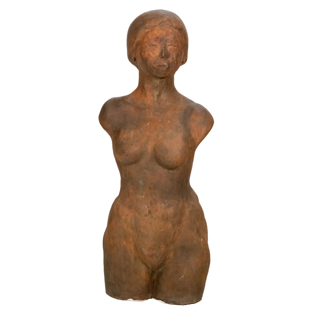 Sculpture, American School (20th century): American School (20th century), Female Figure, terra cotta sculpture, signed "Lane" at bottom of leg, overall: 25"h x 9"w x 5.5"d