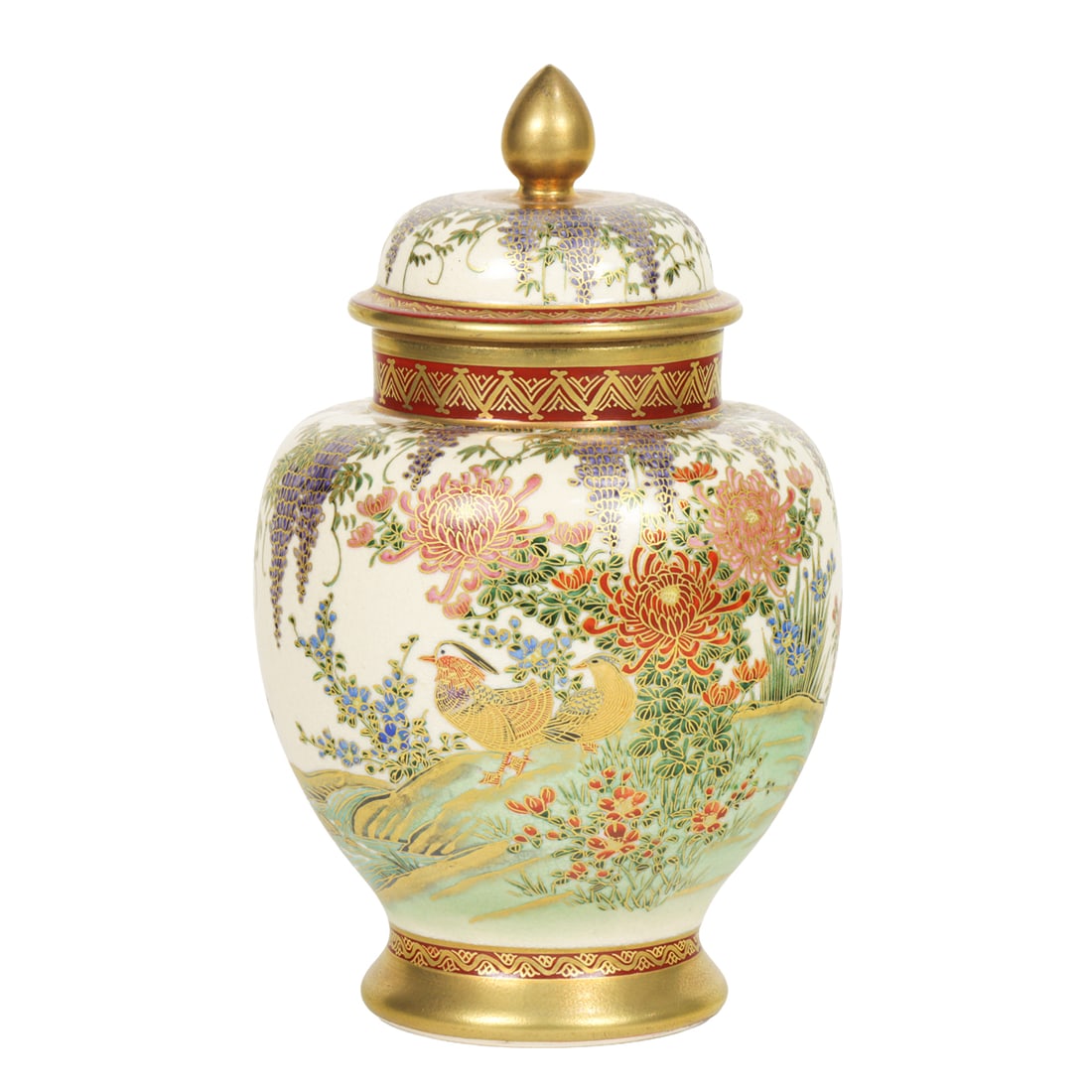 A Japanese Satsuma lidded jar (1 of 2)