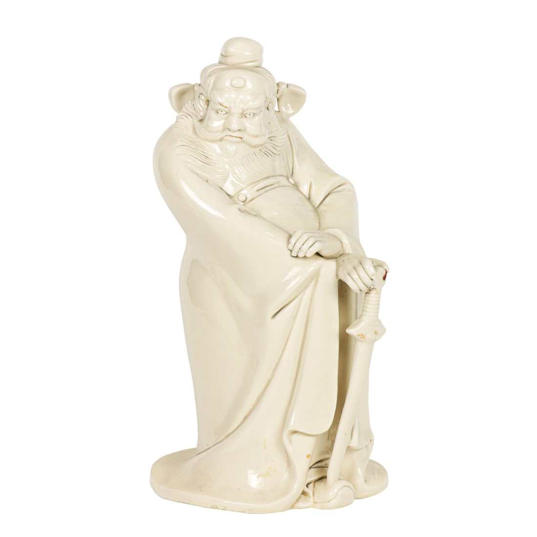 A Chinese Dehua figure of Zhong Kui: A Chinese Dehua figure of Zhong Kui. 12" high.