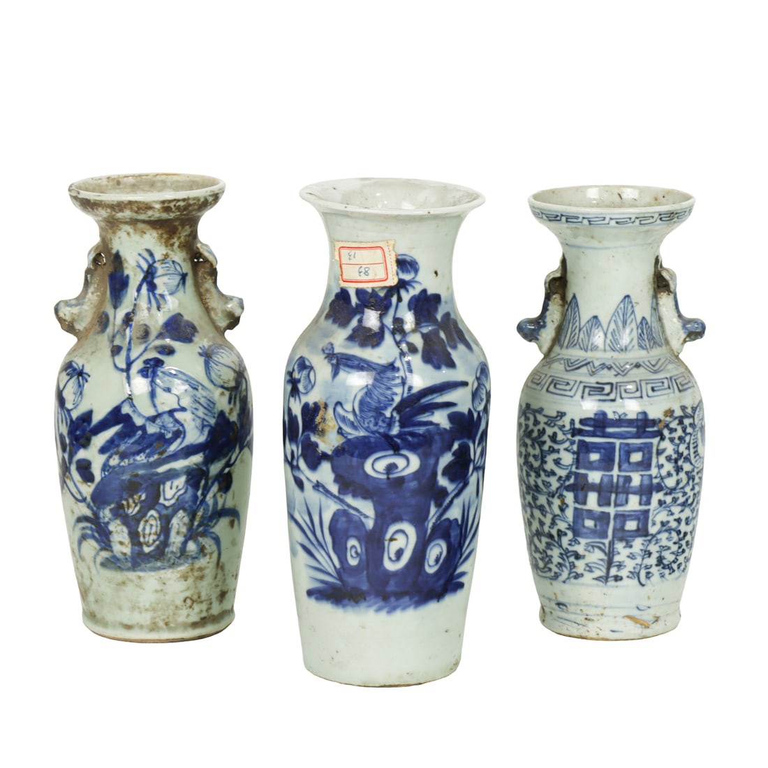 (lot of 3) Chinese blue and white vases (1 of 1)