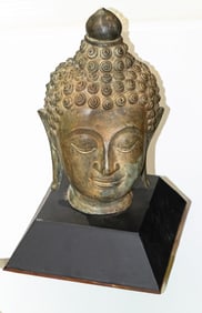 A Thai bronze head of Buddha