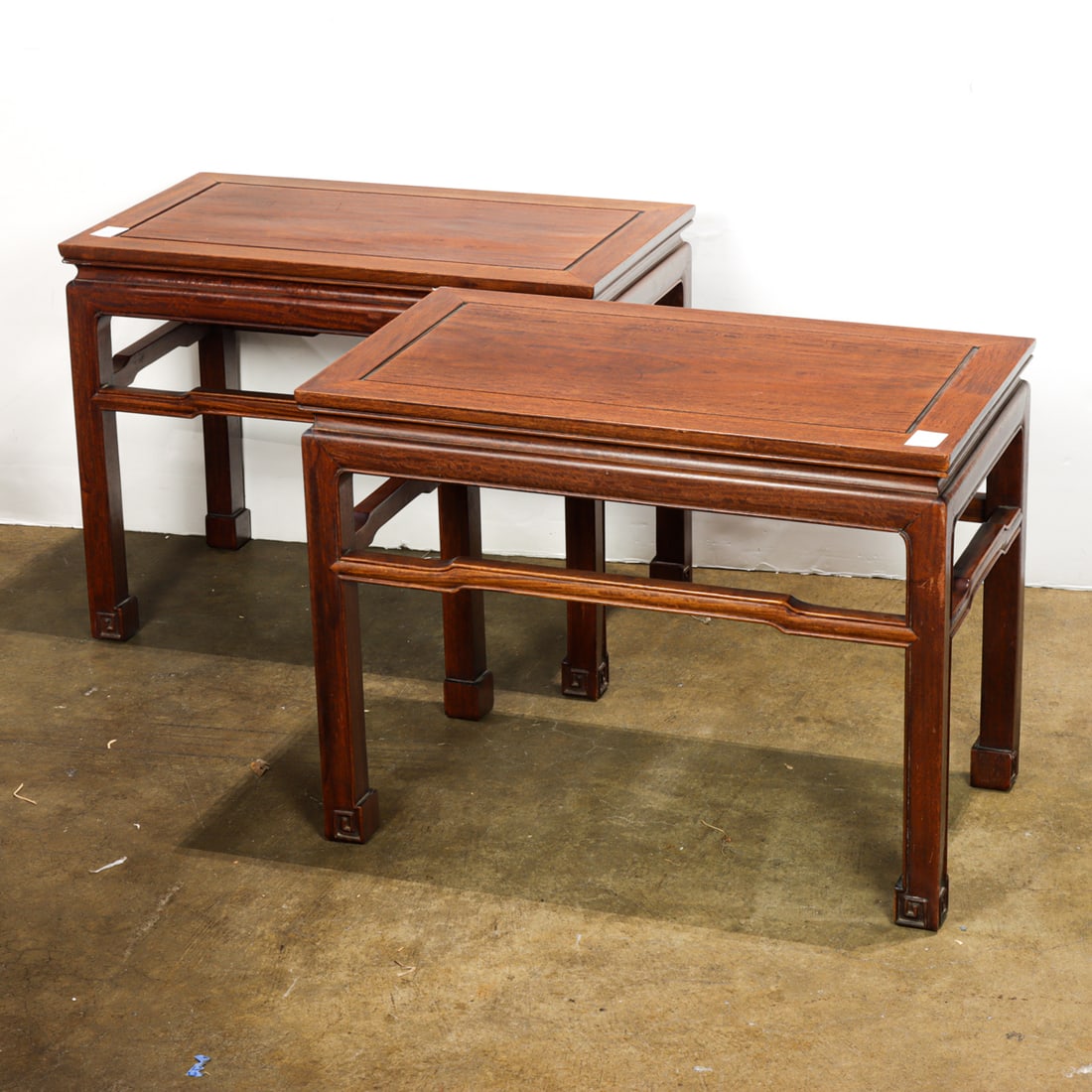 A pair of Chinese hardwood side tables (1 of 1)