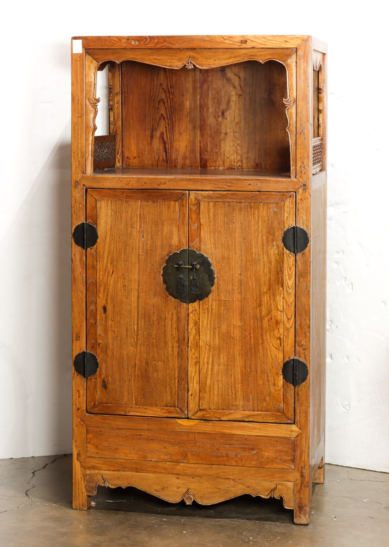 A Chinese elm display cabinet (1 of 1)