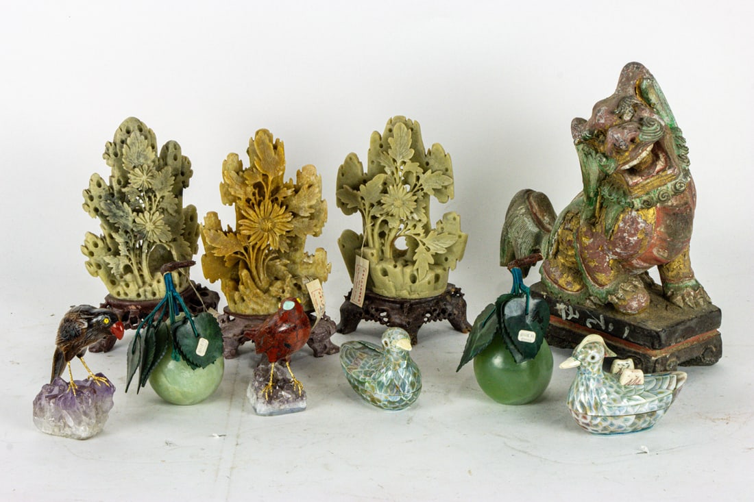 A group of Chinese stone carvings: A group of Chinese stone carvings. 20th century, 9.25" tallest.