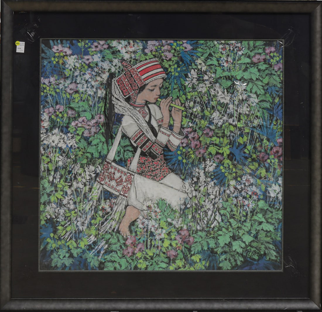 Wang Zheng - Adison: Wang Zheng - Adison. Acrylic on paper, signed and dated 2009 lower right, framed and glazed, 38"h x 39"w.