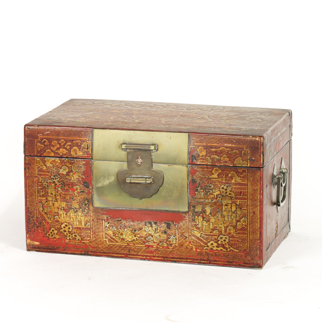 A Chinese export gilt lacquered trunk (1 of 1)