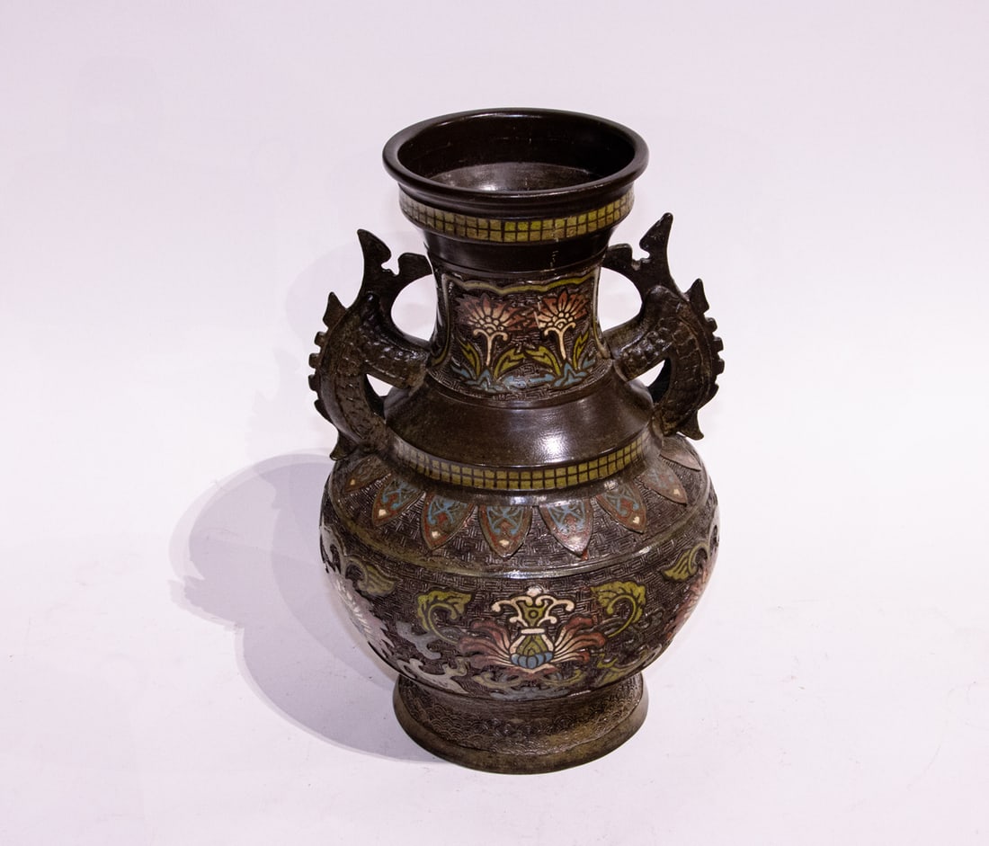 A Japanese champleve enamel vase (1 of 1)