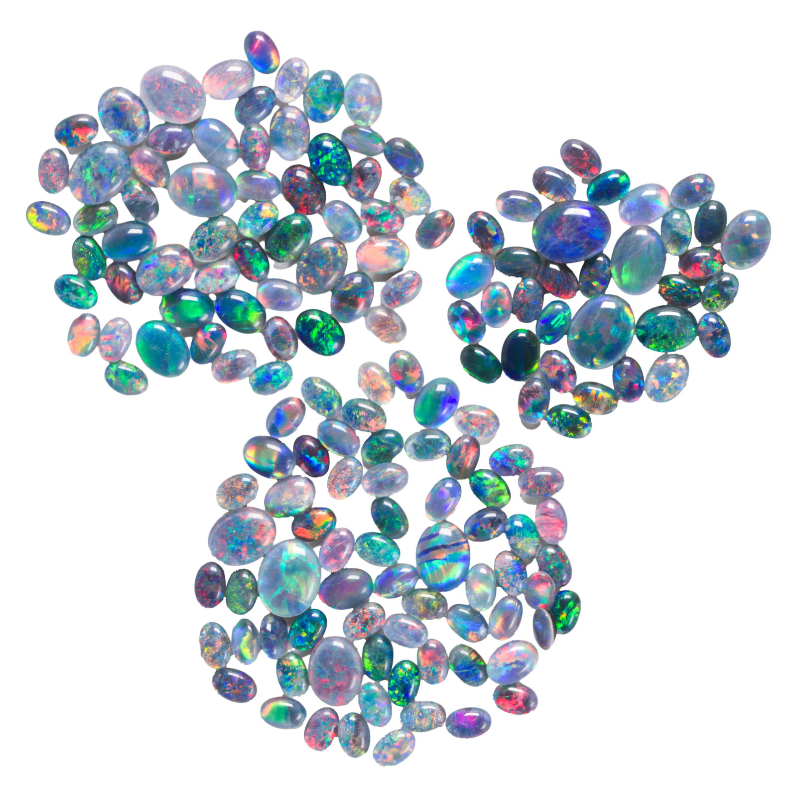 A group of opal triplets: A group of opal triplets estimated total carat weight: 86.00 carats