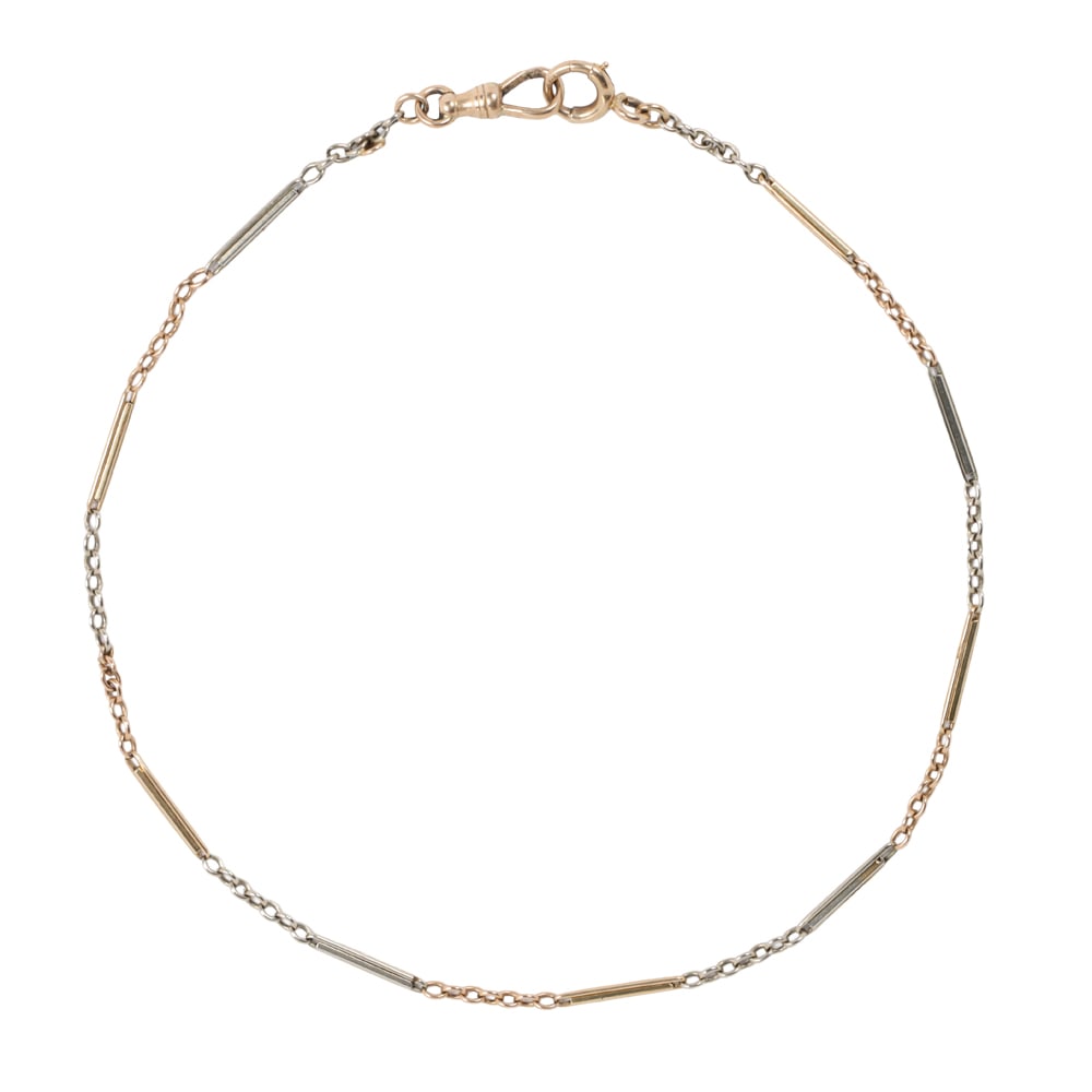 A 14k gold and silver pocket watch chain (1 of 2)