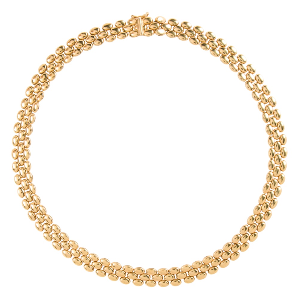 An 18k gold brick link necklace (1 of 2)