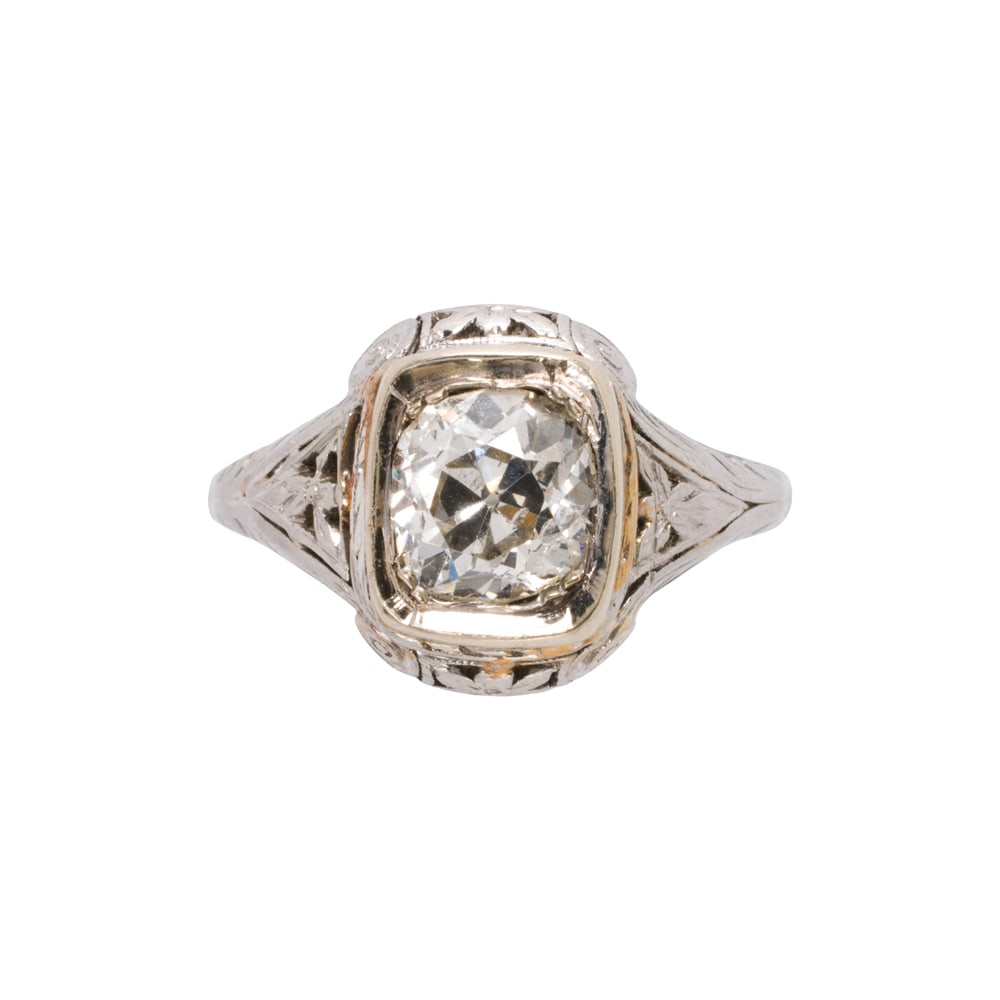An antique diamond and 14k white gold ring (1 of 2)