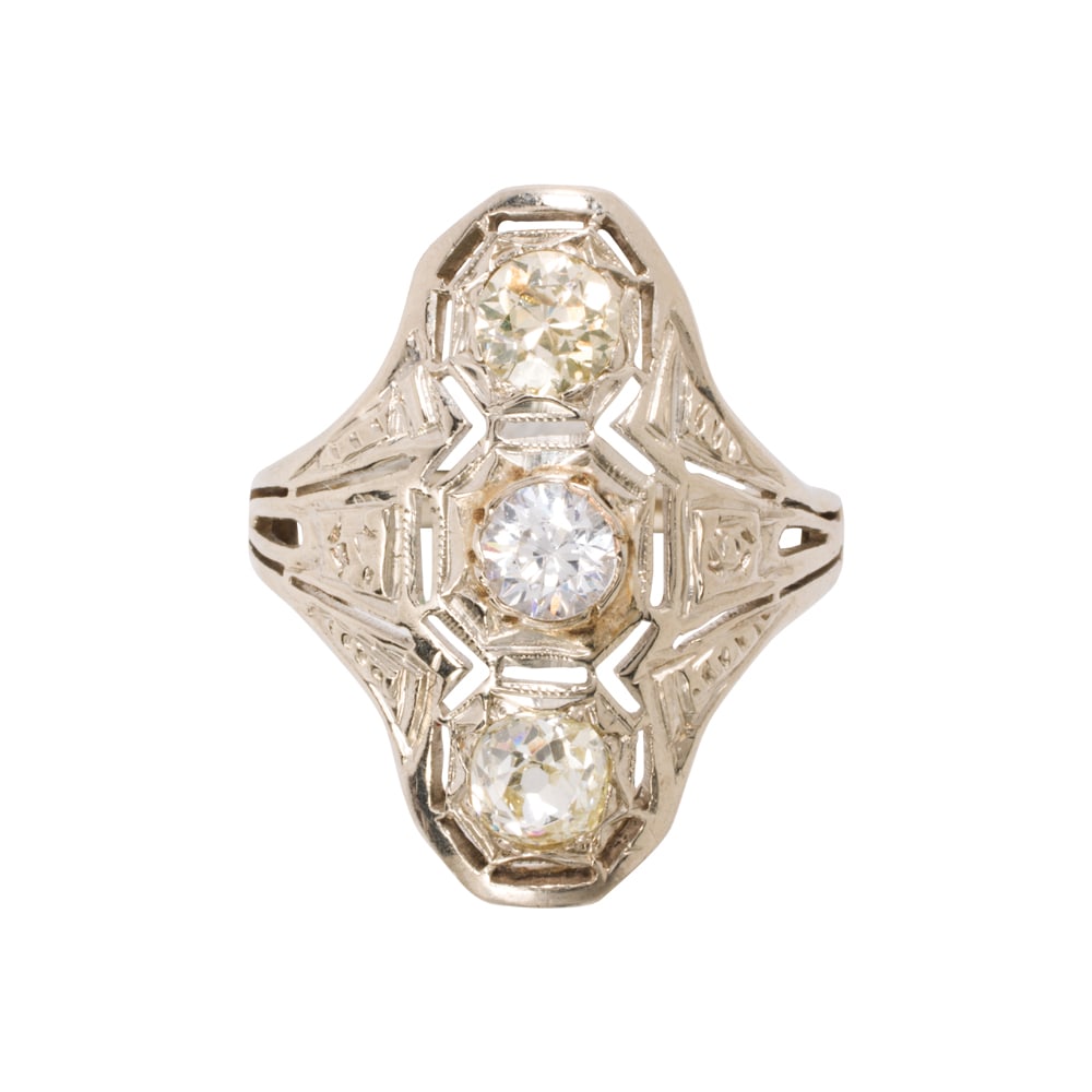 A diamond and 14k white gold ring (1 of 2)